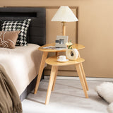 NNECW 2-Piece Wood Triangle Nesting End Table Set for Living Room