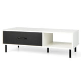 NNECW Versatile 2-Tier Modern Coffee Table with Pull-out Drawer for Living Room Entryway