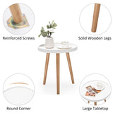 NNECW Round Side Table with Storage Tray and Sturdy Tripod Stand for Living Room/Bedroom/Office