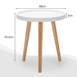 NNECW Round Side Table with Storage Tray and Sturdy Tripod Stand for Living Room/Bedroom/Office