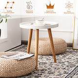 NNECW Round Side Table with Storage Tray and Sturdy Tripod Stand for Living Room/Bedroom/Office