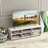 NNECW 45.5 Inches TV Stand with 3 Storage Cabinet & 5 Height Adjustable Shelves