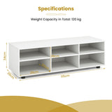 NNECW 45.5 Inches TV Stand with 3 Storage Cabinet & 5 Height Adjustable Shelves