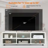 NNECW 45.5 Inches TV Stand with 3 Storage Cabinet & 5 Height Adjustable Shelves