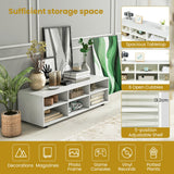 NNECW 45.5 Inches TV Stand with 3 Storage Cabinet & 5 Height Adjustable Shelves