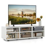 NNECW 45.5 Inches TV Stand with 3 Storage Cabinet & 5 Height Adjustable Shelves