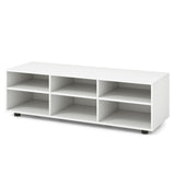 NNECW 45.5 Inches TV Stand with 3 Storage Cabinet & 5 Height Adjustable Shelves