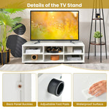 NNECW 45.5 Inches TV Stand with 3 Storage Cabinet & 5 Height Adjustable Shelves