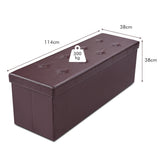 NNECW Tufted Faux Leather Folding Storage Ottoman Bench