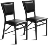 NNECW Set of 2 Folding Chairs with Sponge Padded Backrest for Dining Room/Living Room/Restaurant