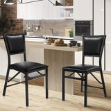 NNECW Set of 2 Folding Chairs with Sponge Padded Backrest for Dining Room/Living Room/Restaurant
