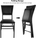 NNECW Set of 2 Folding Chairs with Sponge Padded Backrest for Dining Room/Living Room/Restaurant
