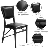 NNECW Set of 2 Folding Chairs with Sponge Padded Backrest for Dining Room/Living Room/Restaurant