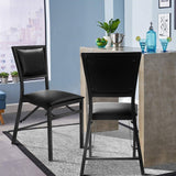 NNECW Set of 2 Folding Chairs with Sponge Padded Backrest for Dining Room/Living Room/Restaurant