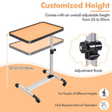 NNECW Metal Side Table with Wheels for Office/Home
