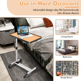 NNECW Metal Side Table with Wheels for Office/Home