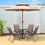 NNECW Set of 4 Portable Folding Garden Chairs with Armrests for Outdoor Camping