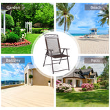 NNECW Set of 4 Portable Folding Garden Chairs with Armrests for Outdoor Camping