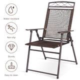 NNECW Set of 4 Portable Folding Garden Chairs with Armrests for Outdoor Camping