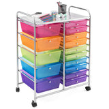 NNECW 15 Drawer Rolling Storage Cart with Wheels for Home Office Multi-color