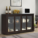 NNECW Kitchen Storage Sideboard with Adjustable Shelf for Home Kitchen-Coffee