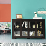 NNECW Kitchen Storage Sideboard with Adjustable Shelf for Home Kitchen-Coffee