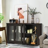 NNECW Kitchen Storage Sideboard with Adjustable Shelf for Home Kitchen-Coffee