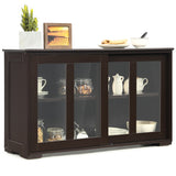 NNECW Kitchen Storage Sideboard with Adjustable Shelf for Home Kitchen-Coffee