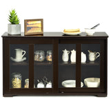 NNECW Kitchen Storage Sideboard with Adjustable Shelf for Home Kitchen-Coffee