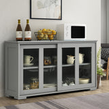 NNECW Kitchen Storage Sideboard with Adjustable Shelf for Home Kitchen-Grey