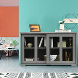 NNECW Kitchen Storage Sideboard with Adjustable Shelf for Home Kitchen-Grey