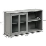 NNECW Kitchen Storage Sideboard with Adjustable Shelf for Home Kitchen-Grey
