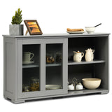 NNECW Kitchen Storage Sideboard with Adjustable Shelf for Home Kitchen-Grey