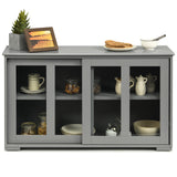 NNECW Kitchen Storage Sideboard with Adjustable Shelf for Home Kitchen-Grey
