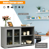 NNECW Kitchen Storage Sideboard with Adjustable Shelf for Home Kitchen-Grey