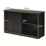 NNECW Freestanding Storage Cabinet with Sliding Door for Kitchen-Brown