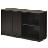 NNECW Freestanding Storage Cabinet with Sliding Door for Kitchen-Brown