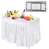 NNECW 4FT Folding Ice Table with Matching Skirt for Beverage & Food