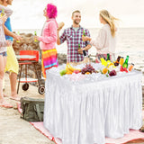NNECW 4FT Folding Ice Table with Matching Skirt for Beverage & Food