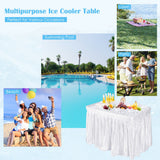 NNECW 4FT Folding Ice Table with Matching Skirt for Beverage & Food