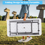 NNECW 4FT Folding Ice Table with Matching Skirt for Beverage & Food