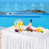 NNECW 4FT Folding Ice Table with Matching Skirt for Beverage & Food