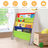 NNECW Childrens Bookshelf with 4 Storage Compartments