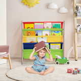 NNECW Childrens Bookshelf with 4 Storage Compartments
