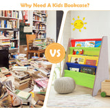 NNECW Childrens Bookshelf with 4 Storage Compartments
