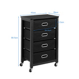 NNECW Heavy Duty Rolling File Cabinet with 4 Drawers