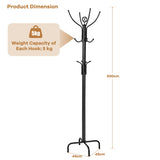 NNECW Modern 12 Hook Coat Rack with Steel Frame for Entryway