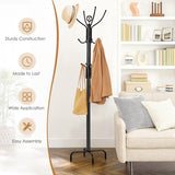NNECW Modern 12 Hook Coat Rack with Steel Frame for Entryway