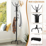 NNECW Modern 12 Hook Coat Rack with Steel Frame for Entryway