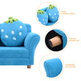 NNECW 2-Seat Kids Sofa Children Lounge Bed with 2 Cute Strawberry Pillows